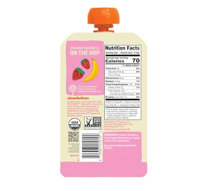 Pumpkin Tree Peter Rabbit Organics Strawberry and Banana Pure Fruit Snack, 4 Ounce (Pack of 10)