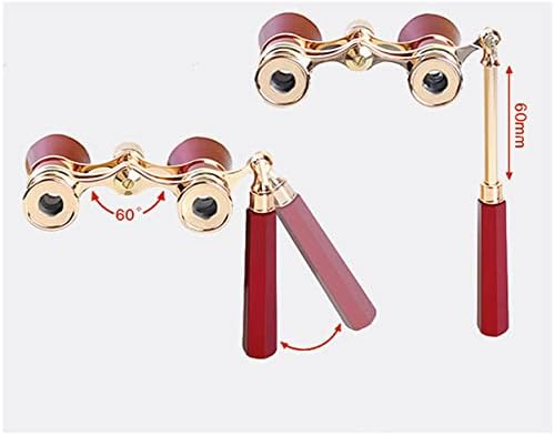 Yourelexit® Opera Glasses Binoculars 3X25 Lorgnette Theater Glasses Optical BK9 Mini Compact Lightweight Built-in Foldable Adjustable Handle Vintage for Adults Kids Women in Musical Concert Cinema
