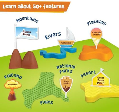 Imagimake Mapology Physical Features USA Puzzle | Mountains, National Parks, Rivers & Lakes 3D Puzzle Toys for Ages 8-13 | Educational Toys | Classroom Must-Haves | Back to School Gifts for Kids 6-12