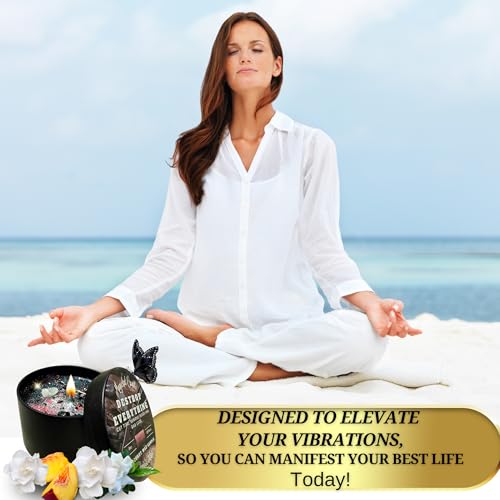 Destroy Everything Spiritual Candle to Cut Ties, Remove hexes and Bad luck | Energy cleansing | Soy Candles Non Toxic | Sage Candle | Cleanse Your Home & Calm, Soothe, Restore Body & Mind (Set Of 9)