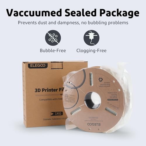 ELEGOO PLA Plus Filament 1.75mm White 2KG, PLA+ Tougher and Stronger 3D Printer Filament Dimensional Accuracy +/- 0.02mm, 2 Pcs 1kg Spool(2.2lbs) Fits for Most FDM 3D Printers