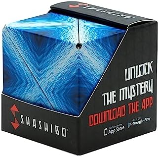Shashibo Shape Shifting Box - STEM Magnetic Fidget Cube That Transforms Into Over 70 Shapes, Download Fun in Motion Toys Mobile App (Blue Planet)