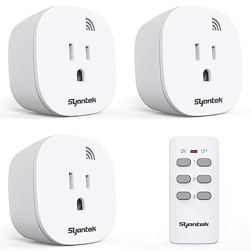Remote Control Outlet Wireless Light Switch for Household Appliances, Expandable Remote Light Switch Kit, Up to 100 ft Range, FCC Certified, ETL Listed, White (3 Outlets + 1 Remotes)
