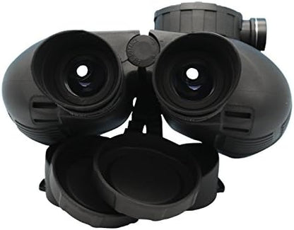 Hooway 7x50 HD Waterproof Military Marine Binoculars w/Internal Rangefinder & Compass for,Bird Watching,Boating and More(Black)