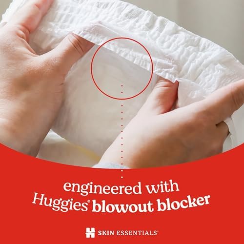 Huggies Size 4 Diapers, Skin Essentials Baby Diapers, Size 4 (22-37 lbs), 150 Count (6 Packs of 25), Packaging May Vary