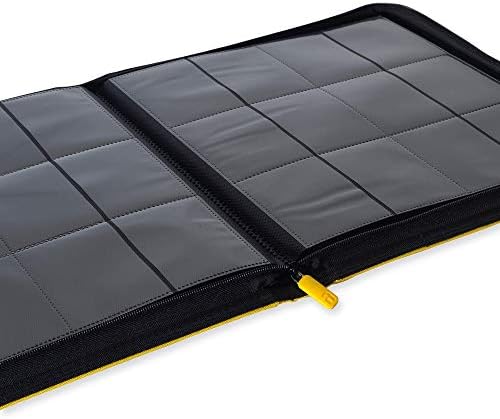 Vault X 12 XL Pocket Trading Card Zip Binder - 624 cards, Premium Exo-Tec Album Material, 26 Side-Loading Pages, Folder for Collectible Card Games, Sports, TCG (Yellow)