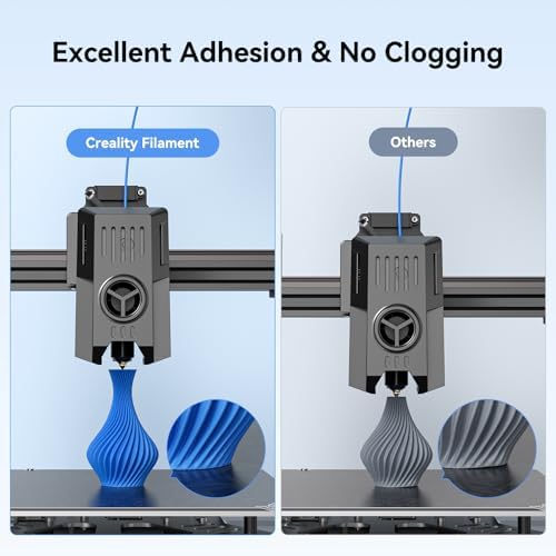 Creality 3D Printer Filament, PLA Filament 1.75mm Bundle for 3D Printing, Ender PLA Filament 3D Printers, No-Tangling, Strong Bonding & Overhang Performance, Accuracy +/- 0.02mm (White & Grey 2-Pack)