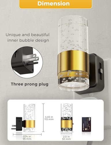 L LOHAS LED Night Light,Dimmable Night Lights Plug into Wall, 2 Pack Acrylic Nightlight with 0-100 LM Adjustable Brightness, 3000K Plug in Night Light with Dusk to Dawn Sensor, for Bathroom Hallway