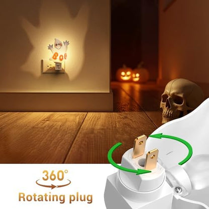 L LOHAS LED Halloween Night Light Plug in, Ghost Nightlight with UL,C7 Bulbs Changeable,Halloween Party Decorative for Adults,Kids,Gift