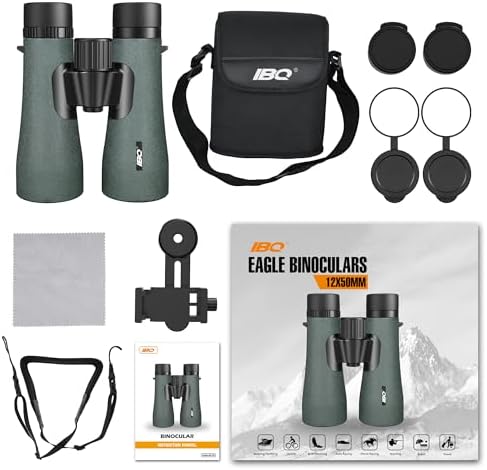 12x50 UHD Binoculars for Adults High Powered with Upgraded Phone Adapter - Large View, Lightweight, IPX7 Waterproof - Binoculars for Hunting Bird Watching Travel Cruise