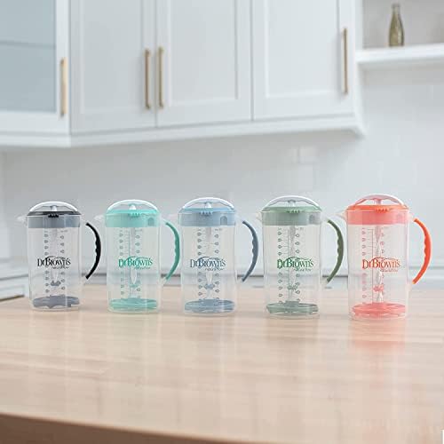 Dr. Brown's Baby Formula Mixing Pitcher 32oz, Olive with Anti-Colic Options+ Narrow Baby Bottles, 4 Pack, 8 oz