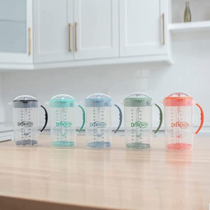 Dr. Brown's Baby Formula Mixing Pitcher 32oz, Olive with Anti-Colic Options+ Narrow Baby Bottles, 4 Pack, 8 oz