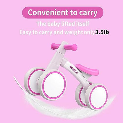 SEREED Baby Balance Bike for 1 Year Old Boys Girls 12-24 Month Toddler Balance Bike, 4 Wheels Toddler First Bike, First Birthday Gifts