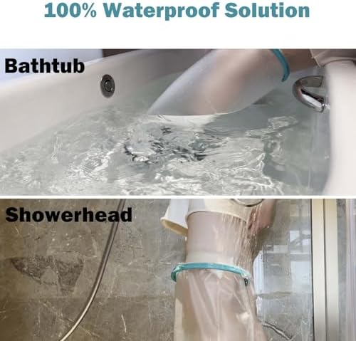 Cast Covers for Shower Leg, Waterproof Cast Cover for Showering, Cast Protector for Shower Leg Adult, Shower Boots for Foot After Surgery, Full Leg, Thigh (Diameter - 7.9") Extra Long