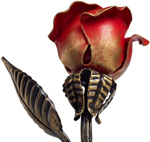 Hand Forged Wrought Iron Rose - Romantic Metal Gift of Everlasting Love - 6th Year Wedding Anniversary Surprise for Her
