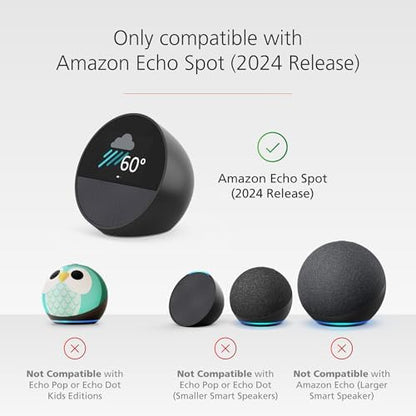 Made for Amazon Stand with USB-C and USB-A Charging Ports for Echo Spot (2024 Release)