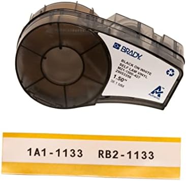 Brady Authentic (M21-750-595-WT) All-Weather Vinyl Label .75" W, 21' L & Authentic (M21-1500-427) Self-Laminating Wire Wrap 1.5" W, 14' L