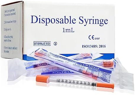 U-100 1ml 31 Gauge 5/16" Syringe, Individually Packed 100 PACK