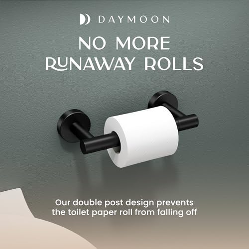 Day Moon™ (2 Pack) Matte Black Toilet Paper Holder - Black Toilet Paper Holder Wall Mount