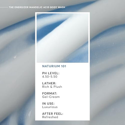 Naturium The Energizer Body Wash, Cooling & Refreshing Formula with Mandelic Acid, Deeply Cleanses & Neutralizes Body Odor, 16.9 oz