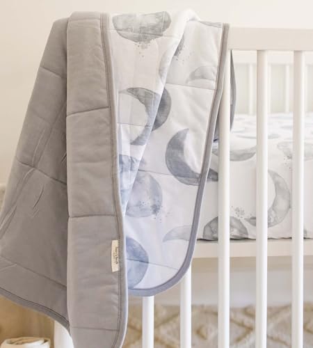 Burt's Bees Baby Reversible Blanket, Nursery, Stroller & Tummy-Time Organic Jersey Cotton Quilted Infant & Toddler Bedding