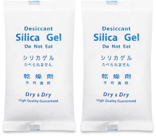 Dry & Dry 500 Gram [2 Packets] Silica Gel Packets Desiccants, Silica Packets - Rechargeable Silica Gel Packs, Moisture Absorbers, Desiccants Packets, Silica Gel