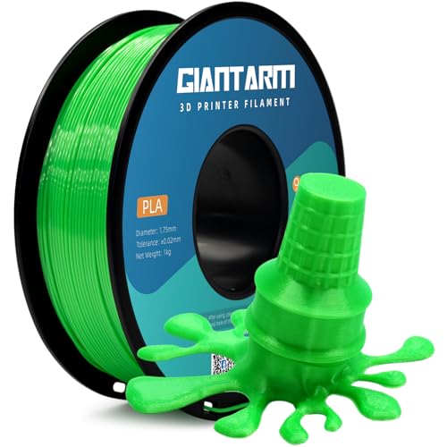 GIANTARM 3D Printer Filament, Green Pla Filament, 1Kg(2.2lbs) Spool, 1.75mm Dimension Accuracy +/- 0.03mm, 3D Printing Filament