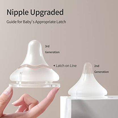 Pigeon Silicone Nipple (S) with Latch-On Line, Natural Feel, 1+ Months, 4 Counts