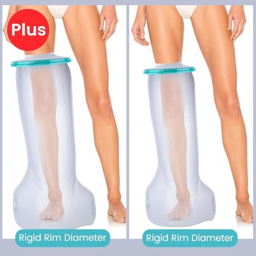 Cast Covers for Shower Leg, Waterproof Cast Cover for Showering, Cast Protector for Shower Leg Adult, Shower Boots for Foot After Surgery, Full Leg, Thigh (Diameter - 7.9") Extra Long