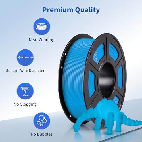 ANYCUBIC PLA 3D Printer Filament, Glow in The Dark, 3D Printing PLA Filament 1.75mm Dimensional Accuracy +/- 0.02mm, 1KG Spool (2.2 lbs), Blue PLA, Glow Blue