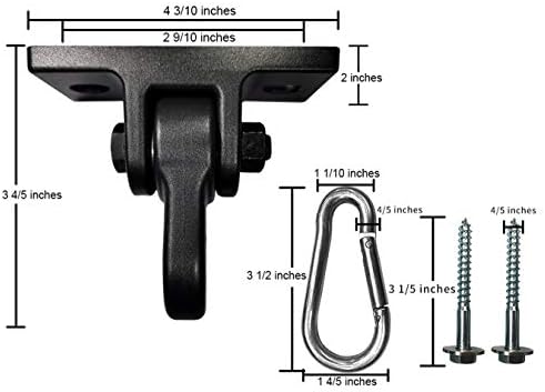 Heavy Duty Black Swing Hangers Screws Bolts Included Over 5000 lb Capacity Playground Porch Yoga Seat Trapeze Wooden Sets Indoor Outdoor 2 Pack