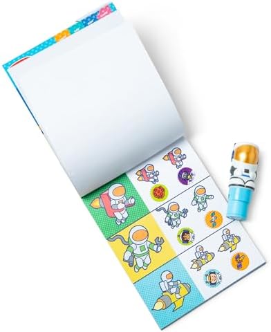Melissa & Doug Sticker Wow!™ Astronaut Bundle: 24-Page Activity Book, Refillable Sticker Stamper, Mini Pad, 500 Stickers, Arts and Crafts for Kids Ages 3+
