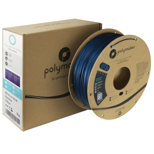Polymaker PLA PRO Filament 1.75mm 1kg, Tough & High Rigidity Metallic Blue 3D Printing Filament, PolyLite PLA PRO 3D Printer Filament 1.75mm, Print with Most 3D Printers