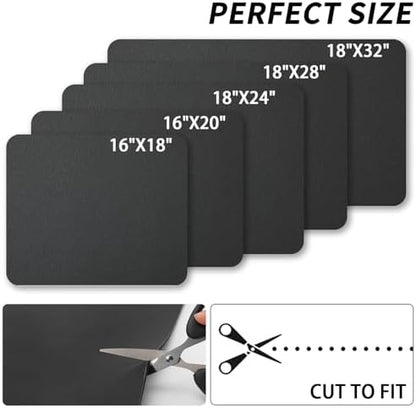 Dish Drying Mat for Kitchen Counter, Heat Resistant Drainer Mats with Non-slip Rubber Backed, Hide Stain Kitchen Super Absorbent Draining Mat, Easy to Clean Dish Rack Pad, Black 18"x24"