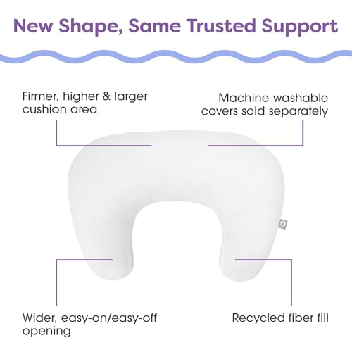 Boppy Nursing Pillow, Bare Naked; Larger, More Supportive Pillow for Breastfeeding and Bottle Feeding; Firmer Fill, Higher Lift, Larger Area Than Original Nursing Pillow; JPMA Certified for Safety