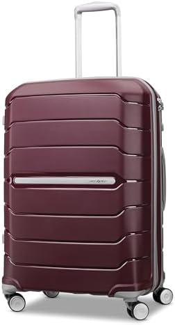 Samsonite Freeform Hardside Expandable with Double Spinner Wheels, Merlot, Checked-Medium 24-Inch