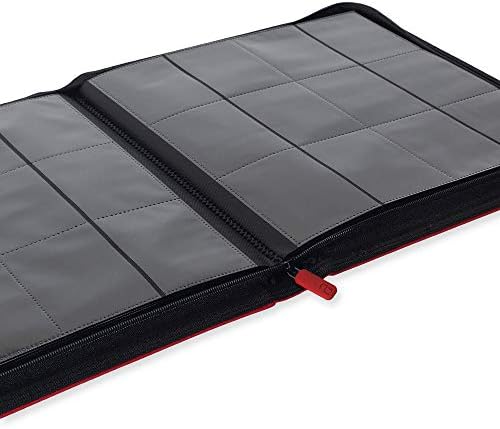 Vault X 12 XL Pocket Trading Card Zip Binder - 624 cards, Premium Exo-Tec Album Material, 26 Side-Loading Pages, Folder for Collectible Card Games, Sports, TCG (Red)