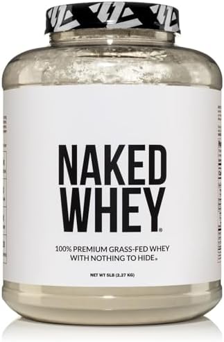 NAKED WHEY 5LB 100% Grass Fed Unflavored Whey Protein Powder - Only 1 Ingredient, Undenatured - No GMO, Soy or Gluten - No Preservatives - Promote Muscle Growth and Recovery - 76 Servings