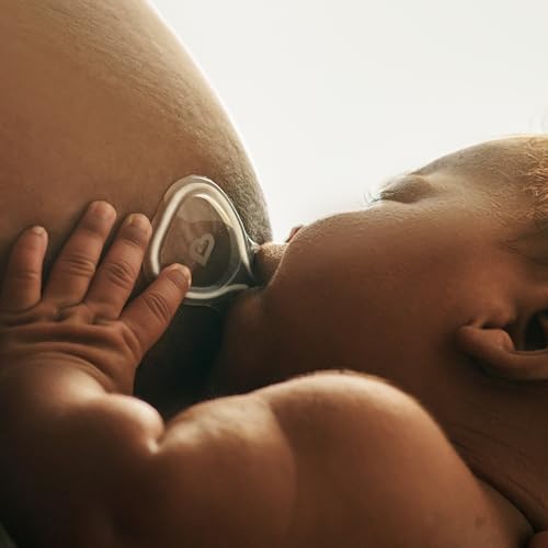 Munchkin® Flow Nipple Shield + with See-Thru Channel to Watch Milk Flow - Nurse Confidently and Meet Your Breastfeeding Goals - 20mm