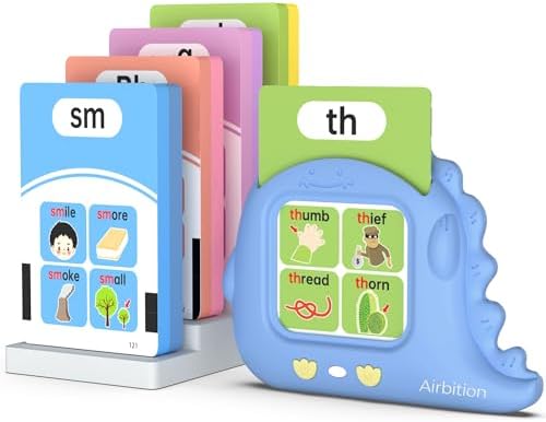 Phonics Talking Flash Cards for Toddlers 2-8, Airbition Learn to Read in 20 Stages, Digraphs CVC Blends Long Vowel Sounds Spelling Reading,Kindergarten First Second Grade Homeschool Educational Study