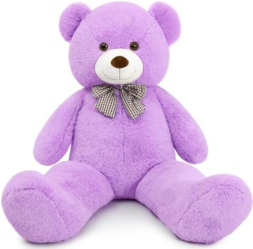 MaoGoLan Big Purple Human Size Teddy Bear 4 Feet 47 inch Huge Lavender Teddy Extra Large Lilac Bears for Girlfriend Wife
