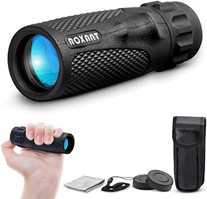 Roxant Viper Monocular Telescope – 10x25 Monoculars for Adults High Powered | Military Grade BAK4 Prism Pocket Scope | Weatherproof with Case, Wrist Strap & Smartphone Adapter