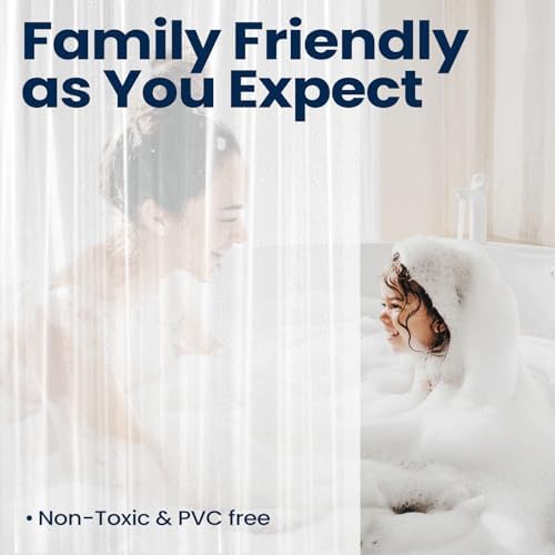 downluxe Set of 3 Waterproof Clear Shower Curtain Liner - PEVA Lightweight Plastic Shower Liner with 3 Magnets, Shower Curtains for Bathroom, 72" x 72", Clear