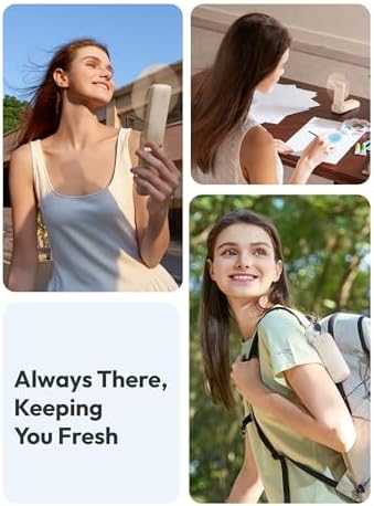 Aecooly Slim Portable Fan 2 Pack, Thin Handheld Fan, USB Rechargeable Mini Personal [24H Max Cooling Time], Battery Powered Small Foldable Pocket for Travel, Summer, Gifts for Women -Beige