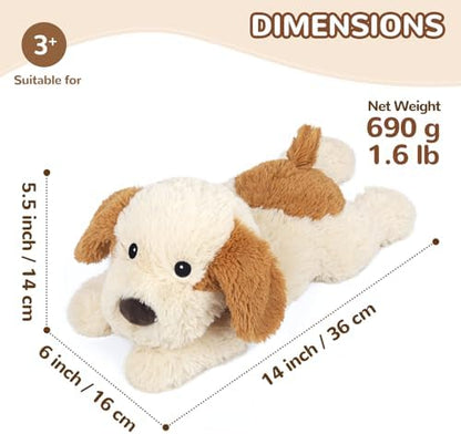 Puppy Stuffed Animals, Microwavable Stuffed Animal Adorable Fluffy Dog Plush for Warmth, Heatable & Coolable Lavender Scent Puppy Plush Toys, Cute Soft Dog Plushies for Kids & Adults Girls Boys Gifts