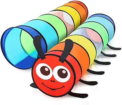 Moncoland Kids Play Tunnel Tent for Toddlers, Pack of 2 Colorful Pop Up Crawl Tunnel Toy Baby or Pet, Collapsible Gift Boy and Girl Tunnel Indoor Outdoor Game