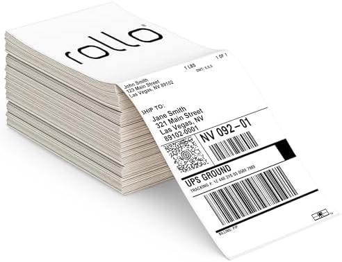 Rollo Direct Thermal Shipping Labels - Pack of 500 4x6 Thermal Labels Fanfold - Perforated and Strong Adhesive (Commercial Grade)