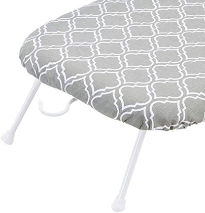 Amazon Basics Compact Tabletop Ironing Board with Folding Legs - Trellis Removable Cover, Chevron, 23.6"L x 7.1"W x 14.3"H
