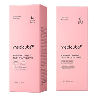 medicube PDRN Caffeine Overnight Wrapping Peel Off Facial Mask | Firming, Depuffing & Hydration | Salmon DNA + Caffeine + Collagen For Refined, Glass Skin & Face Contour Support | Korean Skin Care