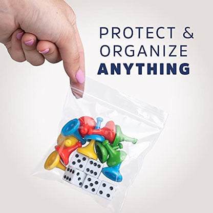 Clear Plastic Reclosable Zip Bags - Bulk GPI Case of 1000 4" X 4" 2 Mil Thick Strong & Durable Poly Baggies with Resealable Zip Top Lock for Travel, Storage, Packaging & Shipping.